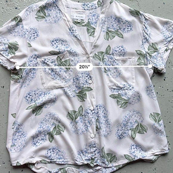 Piyama Hydrangea Blue Pajama Set Floral Lounge Sleepwear Resort Style Size M - Picture 15 of 16